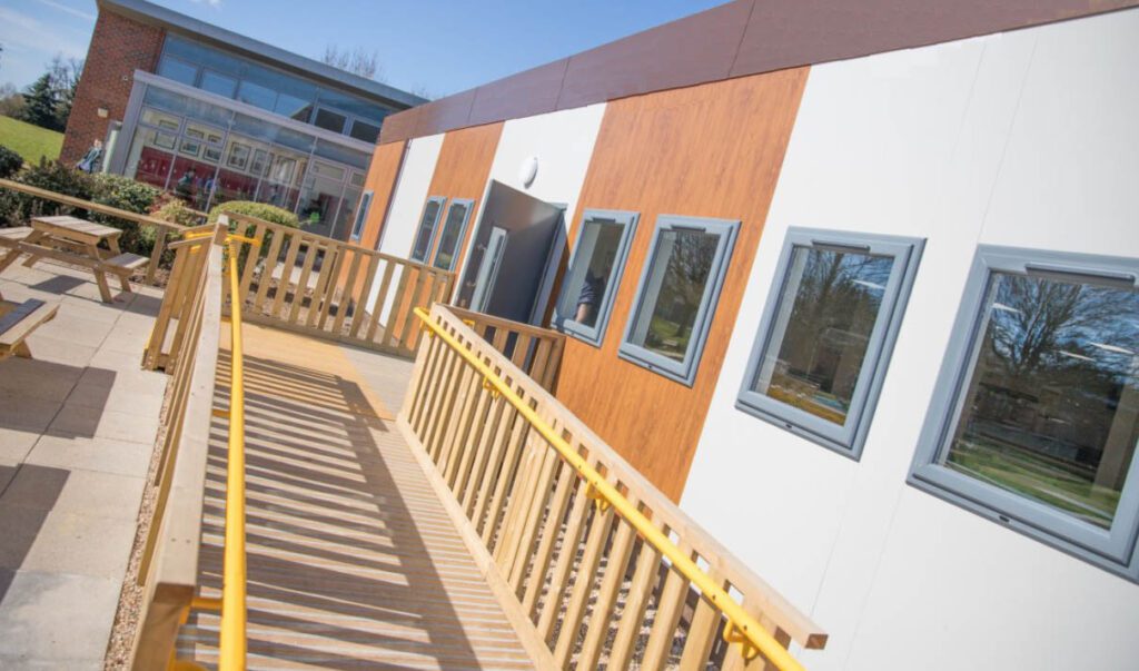 Entrance to a building for hire